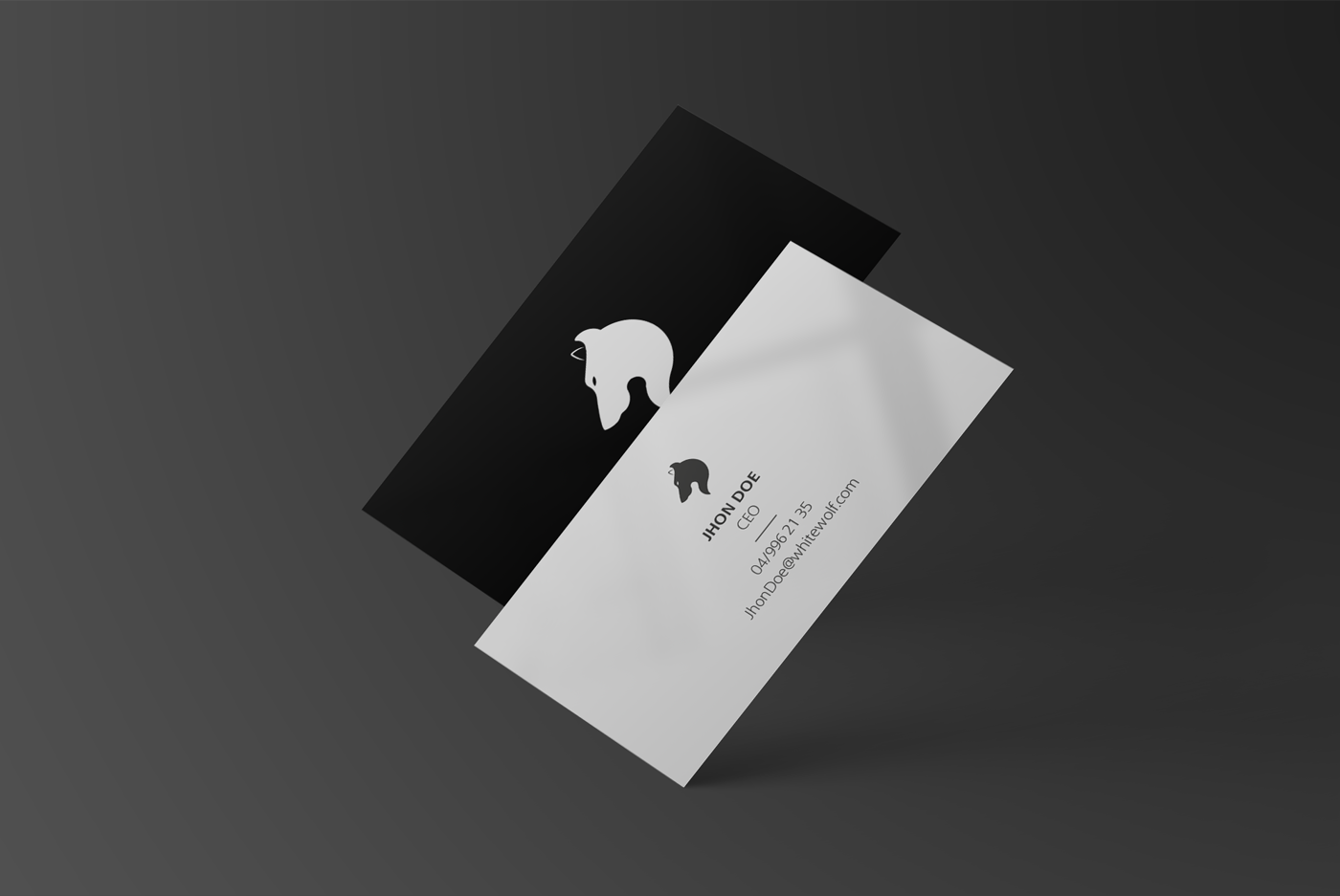 white wolf, mock-up, branding, logo